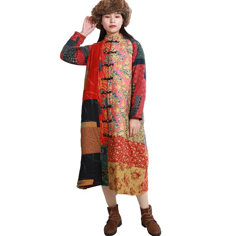 Náhodný patchworkový prošívaný hippie kabát