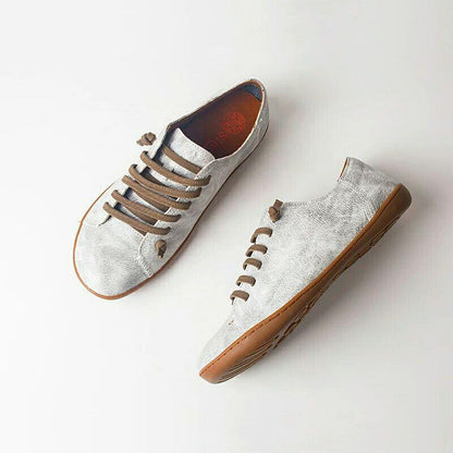 Buddha Trends Dusty Grey / 11 kožených slip On Sneaker Flats