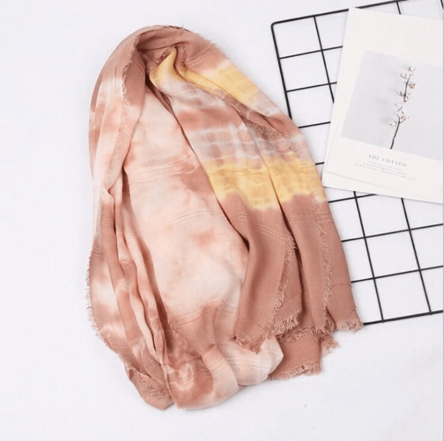 Объемный шарф с принтом тай-дай Buddha Trends Dusty Pink Tie Dye