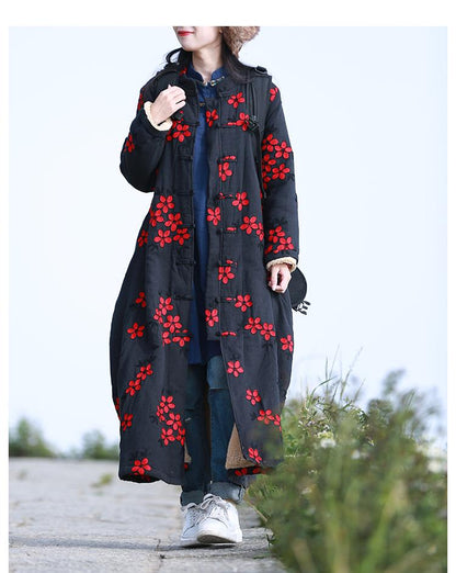 Floral Embroidered Trench Coat