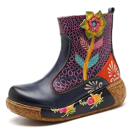Buddha Trends Flower Power Boho Hippie Platform Boots