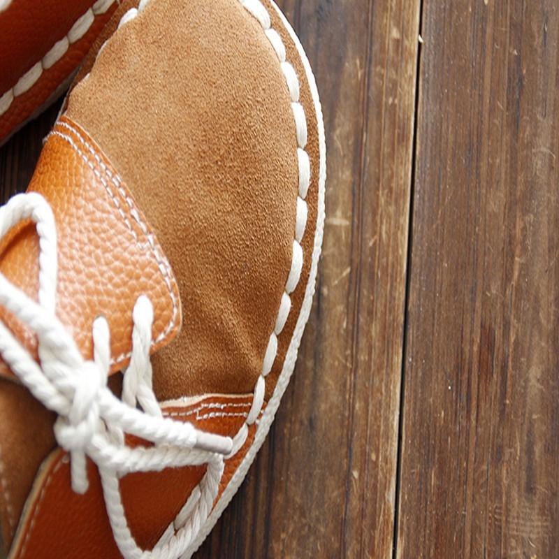 Buddha Trends Genuine Leather Handmade Round Toe Flats