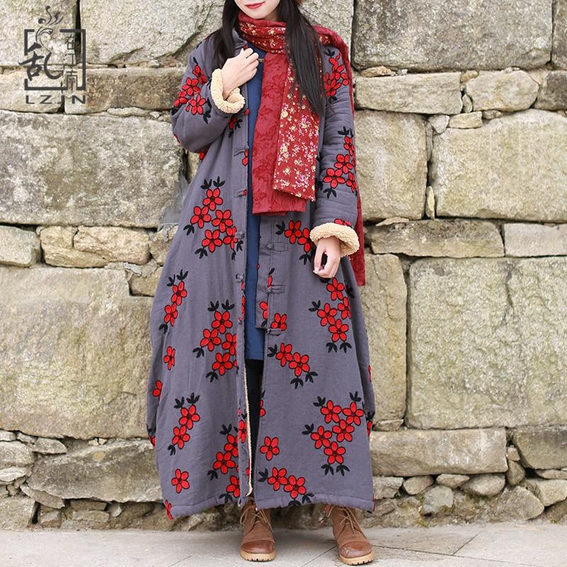 Buddha Trends Grå / One Size Floral Brodert Trench Coat