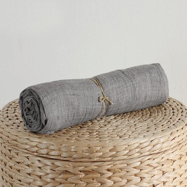 Buddha Trends - Écharpe en coton de couleur pure gris / taille unique