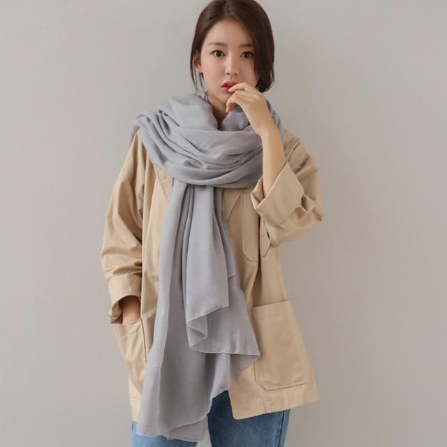 Buddha Trends gray Pure Colours Oversized Shawls