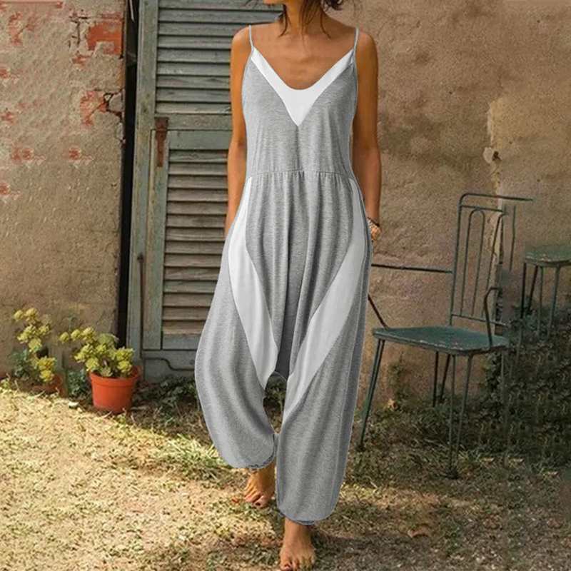 Buddha Trends Gray / S Plus Size Harem Overall