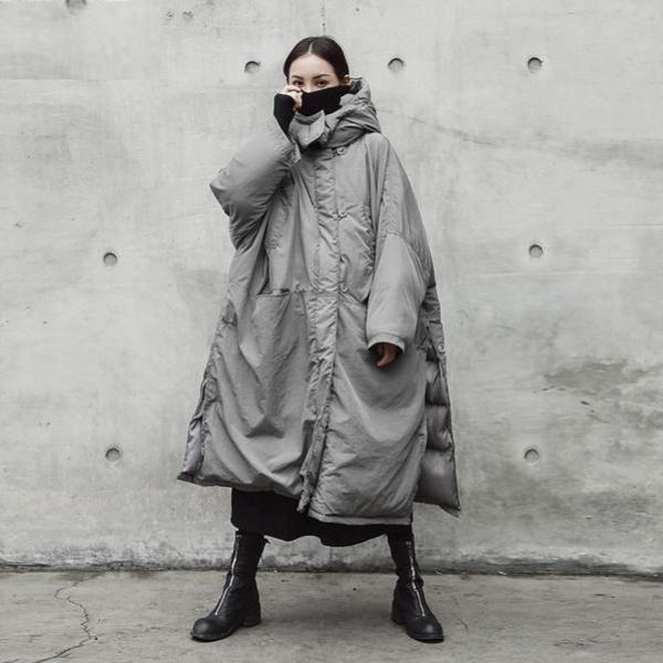 Buddha Trends Grau / One Size Extreme Oversized Grey Puffer Coat