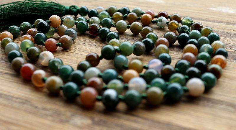 Buddha Trends Hand Knotted Agate Mala Beads