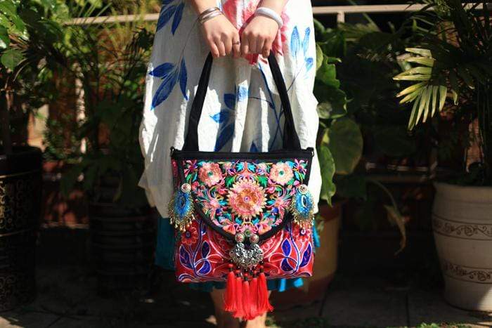 Buddha Trends Handmade Ethnic Embroidered Floral Boho Bag