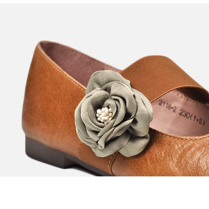 Këpucë lëkure me lule të punuar me dorë Buddha Trends