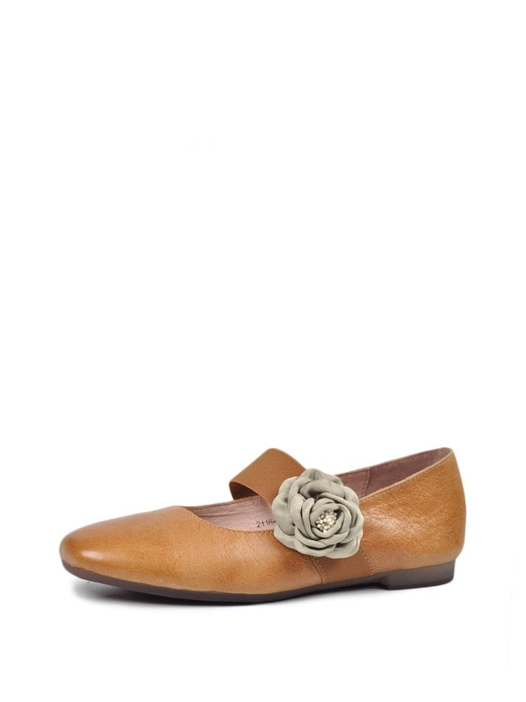 Buddha Trends Handmade Floral Leather Shoes