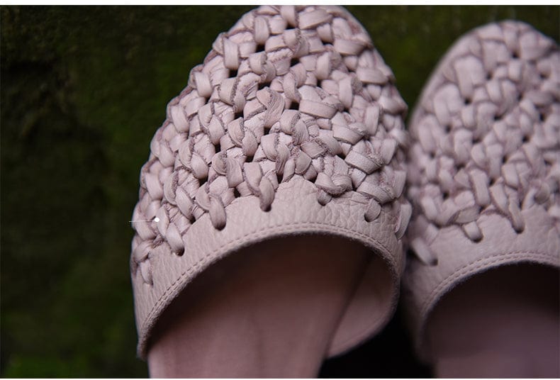 Buddha Trends Ručně vyráběné růžové kožené sandály
