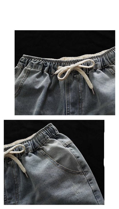 Buddha Trends Harem Jeans Ponadgabarytowe dżinsowe dżinsy Harem z przetarciami