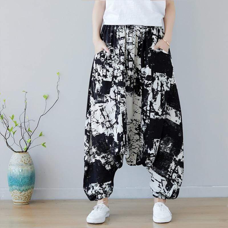 Buddha Trends Sarouel Pantalon sarouel inspiré de l'art abstrait