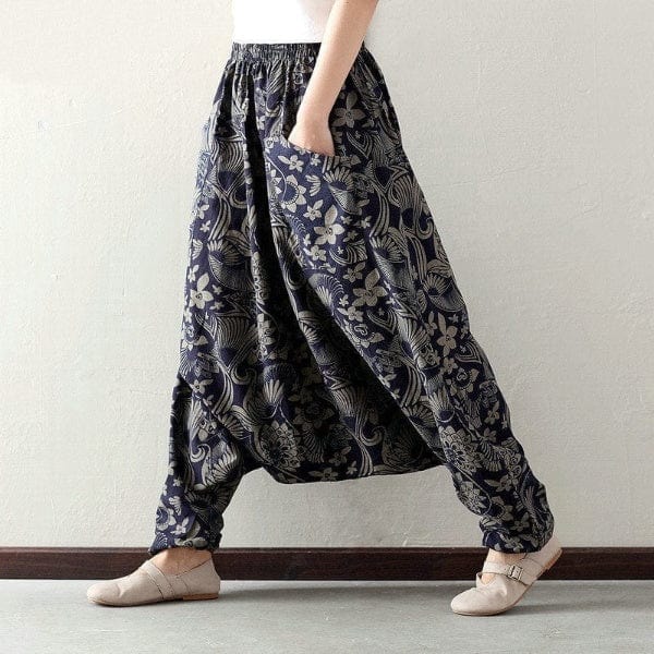 Buddha Trends Harem Pants Grey / One Size Colorful Plus Size Drop Crotch Harem Pants