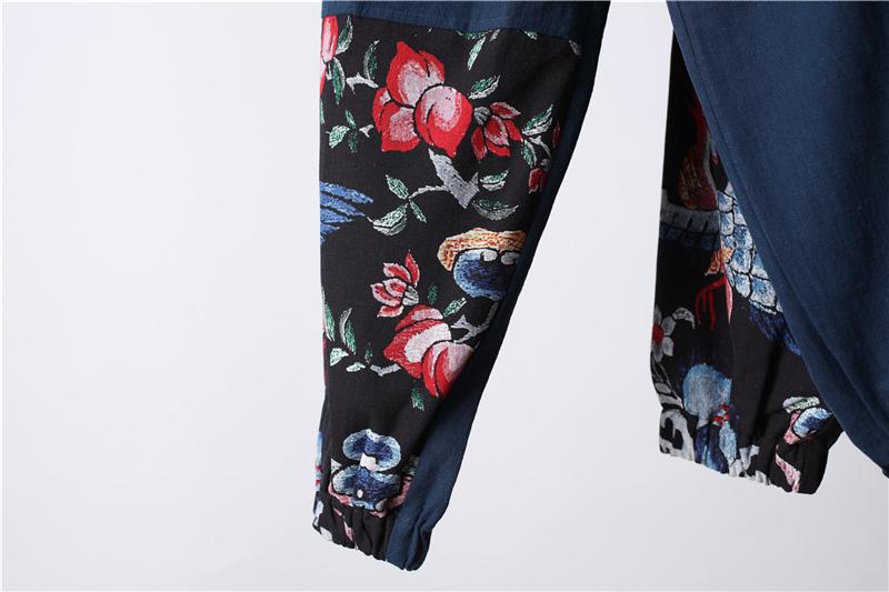 Buddha Trends Harem Pants High Waist Patchwork Floral Trousers