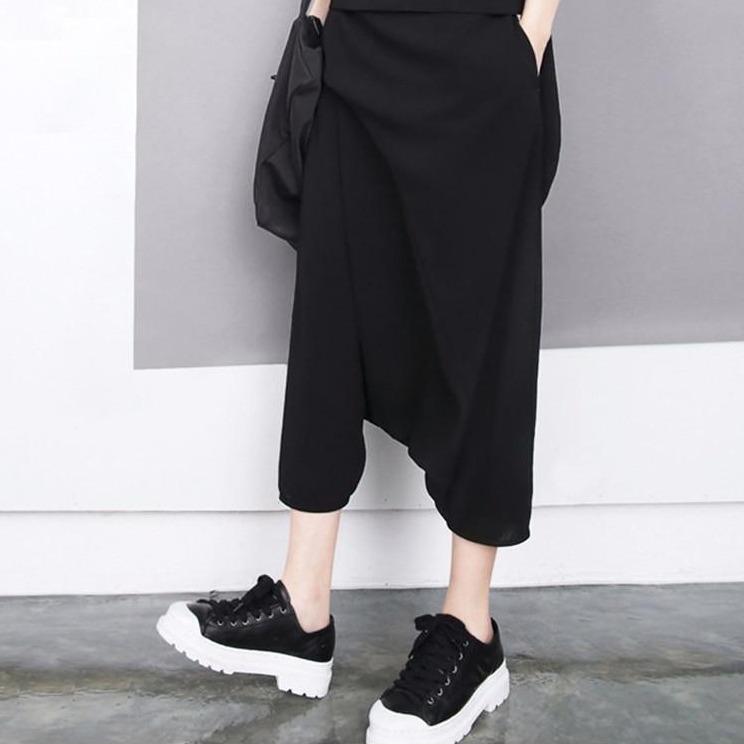 Buddha Trends Harem Pants Kpop Fashion Černé harémové kalhoty