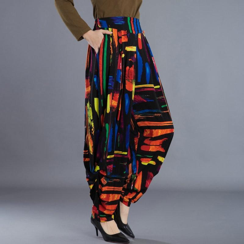 Calças coloridas coloridas do harém da arte abstracta