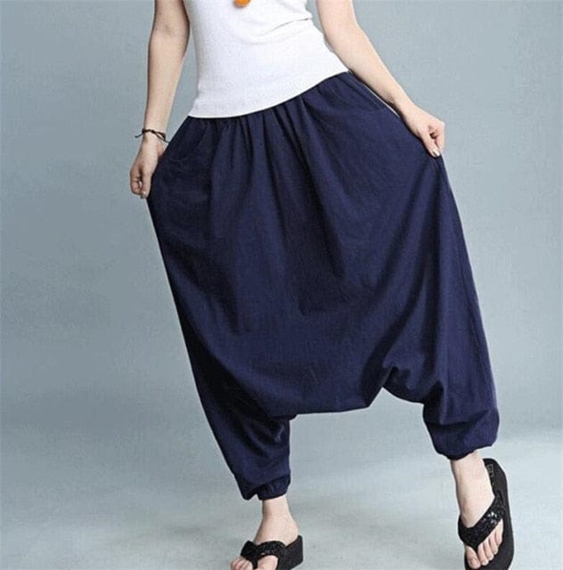 Buddha Trends Harem Pants navy blue / 4XL Plus Size Cotton Harem Pants