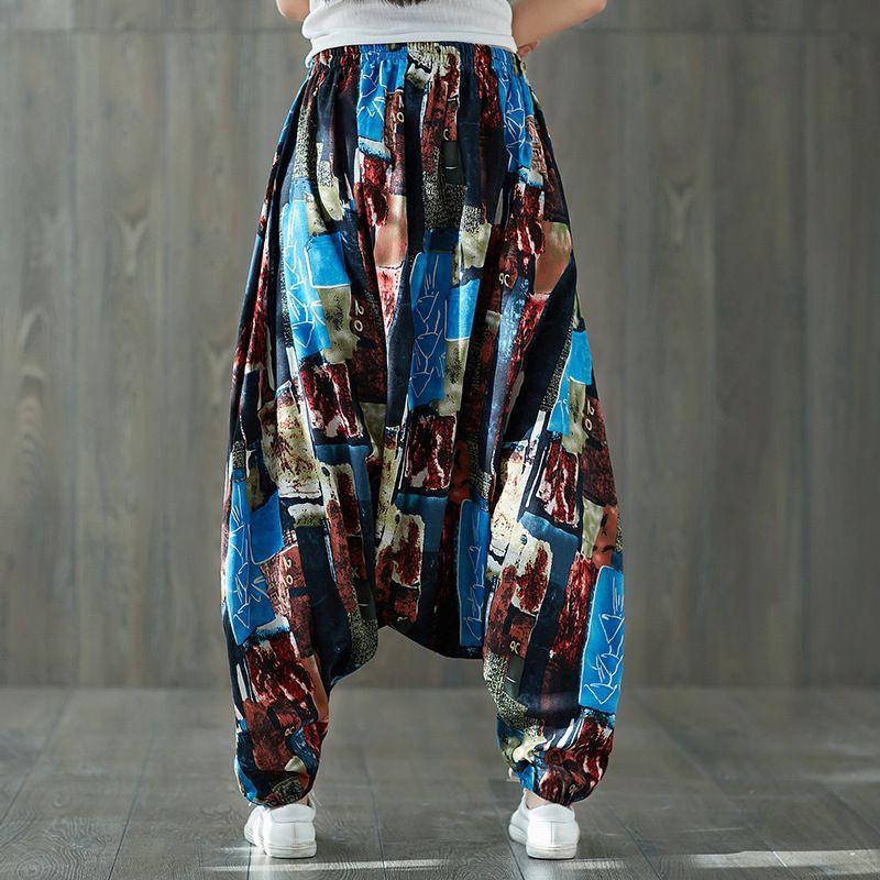Buddha Trends Harem Pants One Size / Multicolor Colorful Plus Size Drop Crotch Harem Pants