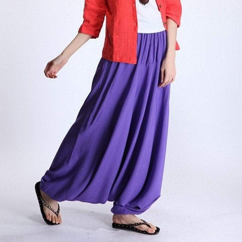 Vícebarevné ležérní harémové kalhoty větší velikosti