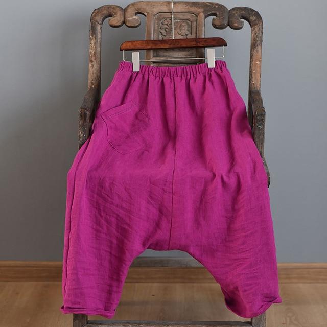 Pantaloni Harem di Buddha Trends Rose / Pantaloni Harem oversize con cavallo basso e taglia unica