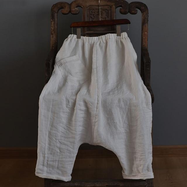 Buddha Trends Harem Pants White / One Size Oversized Drop Crotch Harem Pants