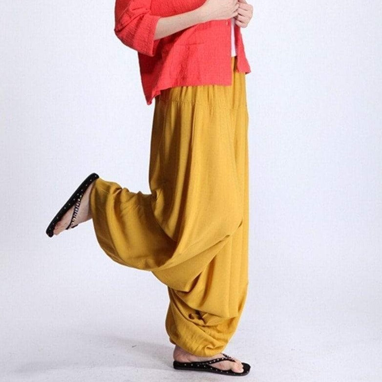 Vícebarevné ležérní harémové kalhoty větší velikosti