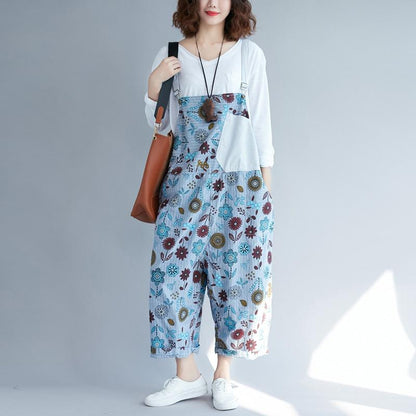 Buddha Trends Hippie Dippie Floral Patchwork Overall