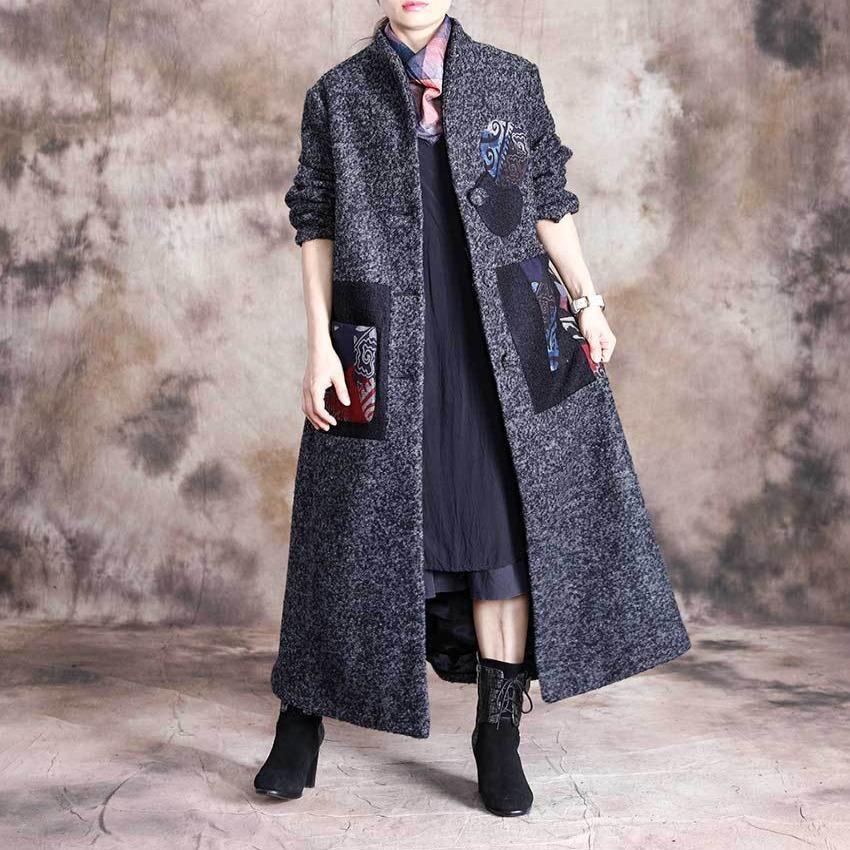 Винтажное шерстяное пальто в стиле пэчворк | Нирвана
