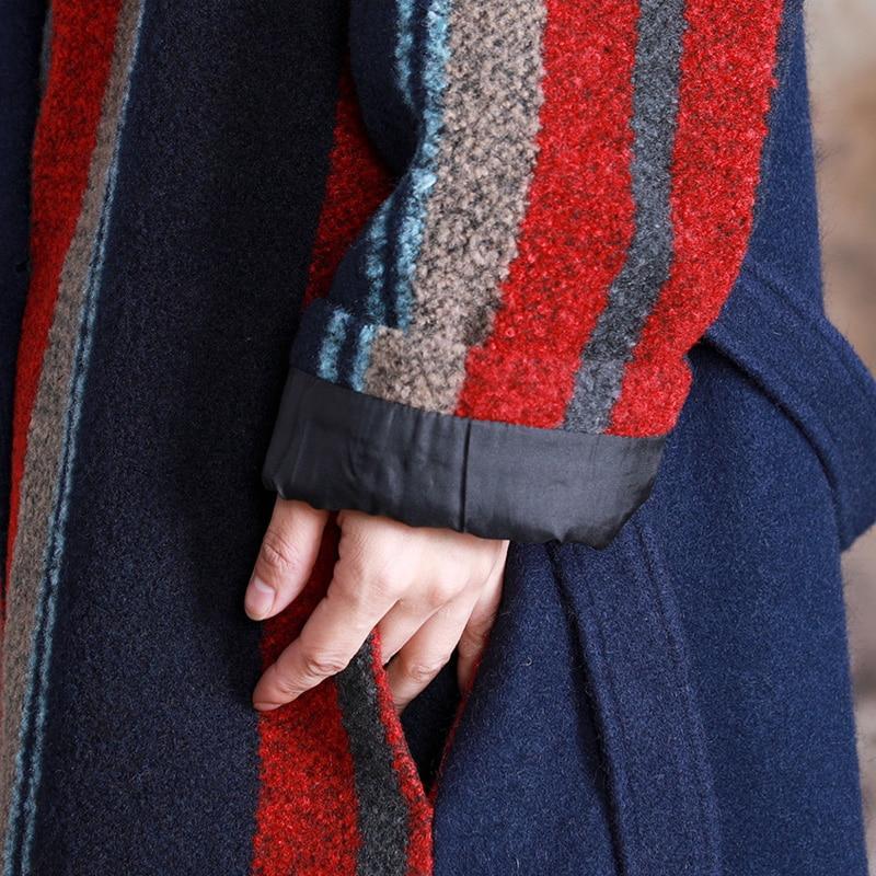 Vivid Colors Striped Long Wool Coat | Nirvana
