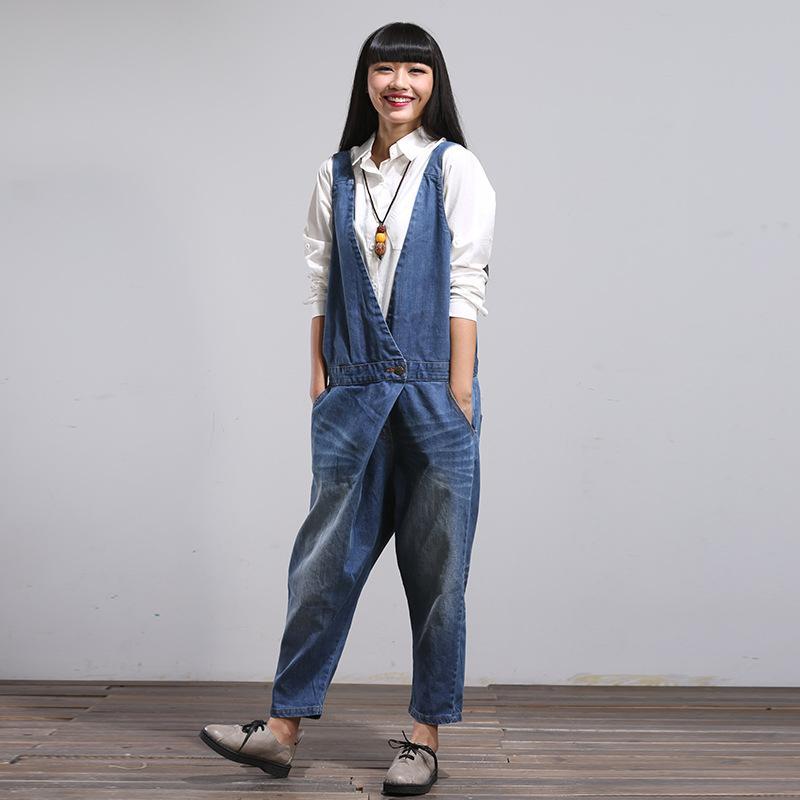 Buddha Trends Jumpsuits Donkerblou / One Size Los Denim Overall Jumpsuit