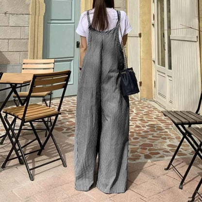 Buddha Trends Jumpsuits Losse Palazzo-overalls met verticale strepen