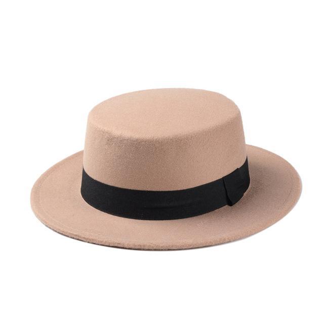 Buddha Trends Khaki Grunge Flat Boater Style Hat