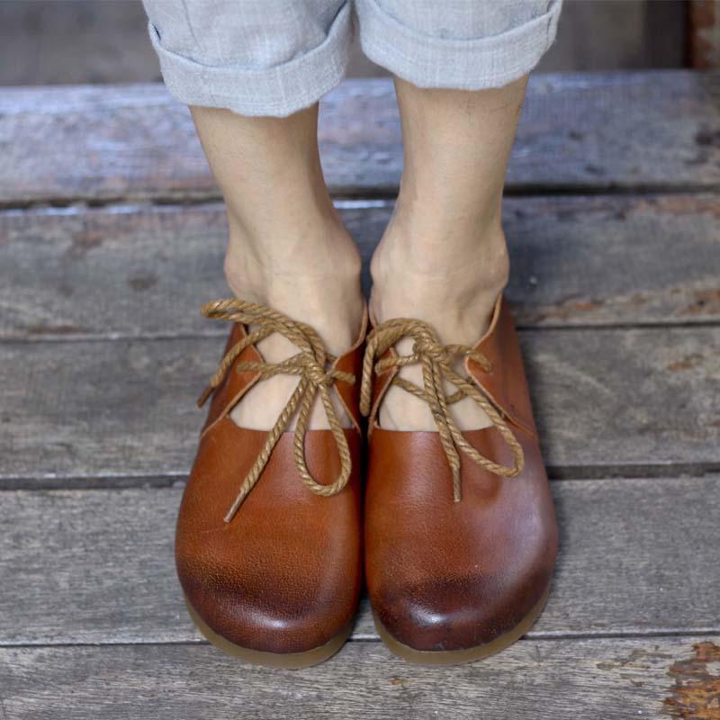 Туфлі ручної роботи з натуральної шкіри на шнурівці