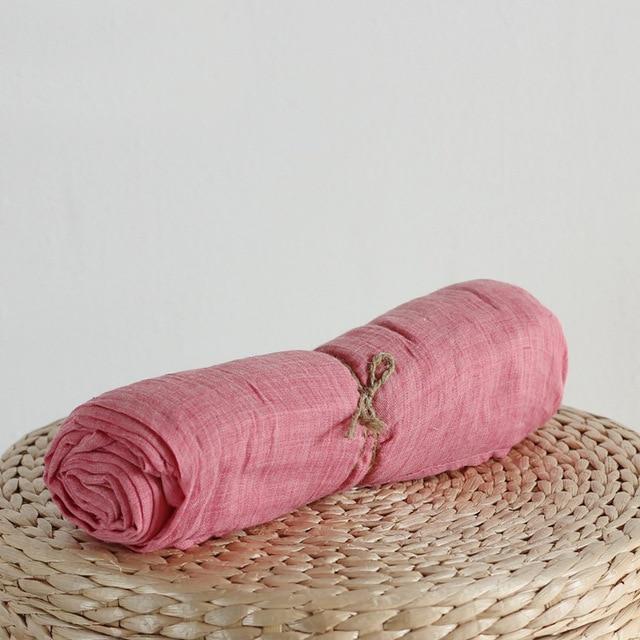 Buddha Trends Foulard en coton de couleur pure rose clair / taille unique