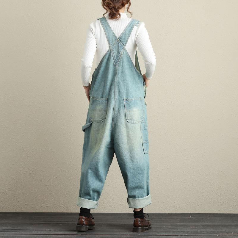 Buddha Trends Loose Ripped Denim Overall