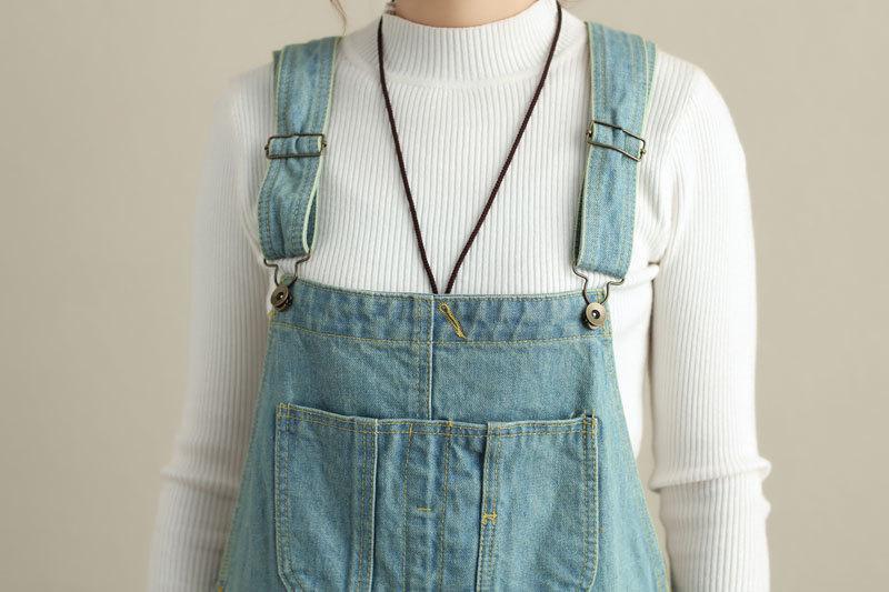 Buddha Trends Loose Ripped Denim Overall