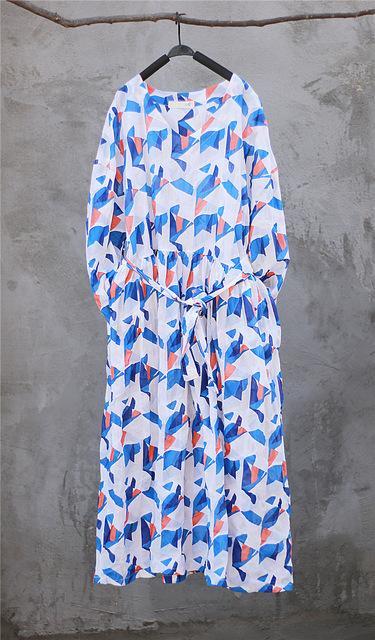 Buddha Trends Γεωμετρικό βαμβακερό φόρεμα Lylah Clare