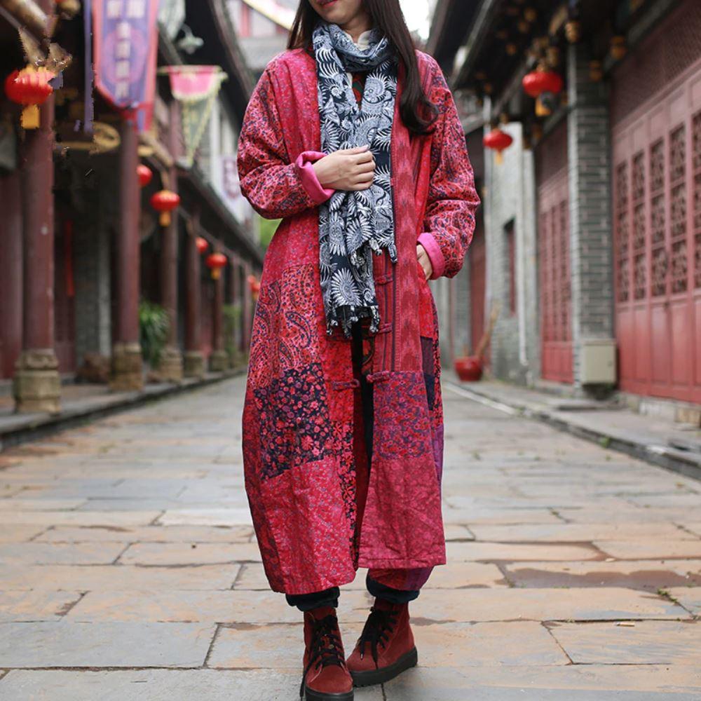 Винтажная куртка в стиле хиппи в стиле пэчворк Buddha Trends Multi Rose / One Size