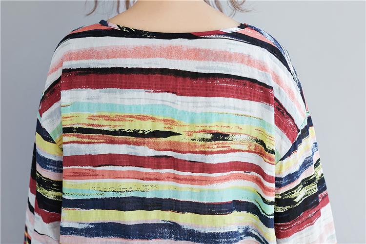 Buddha Trends Multicolor / One Size Multicolor Long Sleeve Striped Top