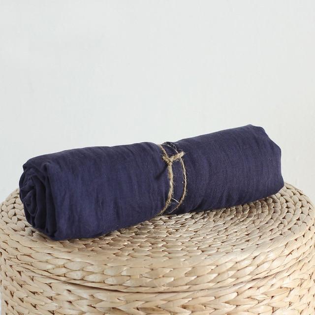Buddha Trends Navy blue / One Size Pure Color Cotton Scarf