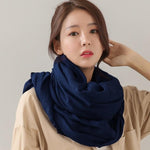 Buddha Trends navy blue Pure Colors Oversized Shawls