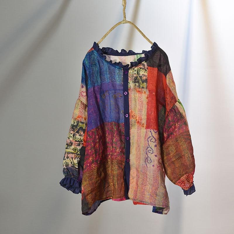 New Age Hippie Patchwork Bluse