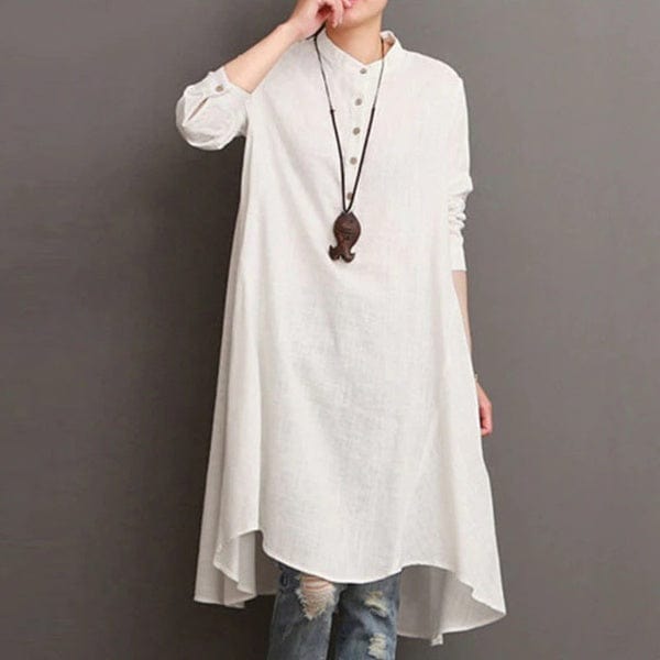 Blusa extragrande de talla grande de Buddha Trends Off White / M