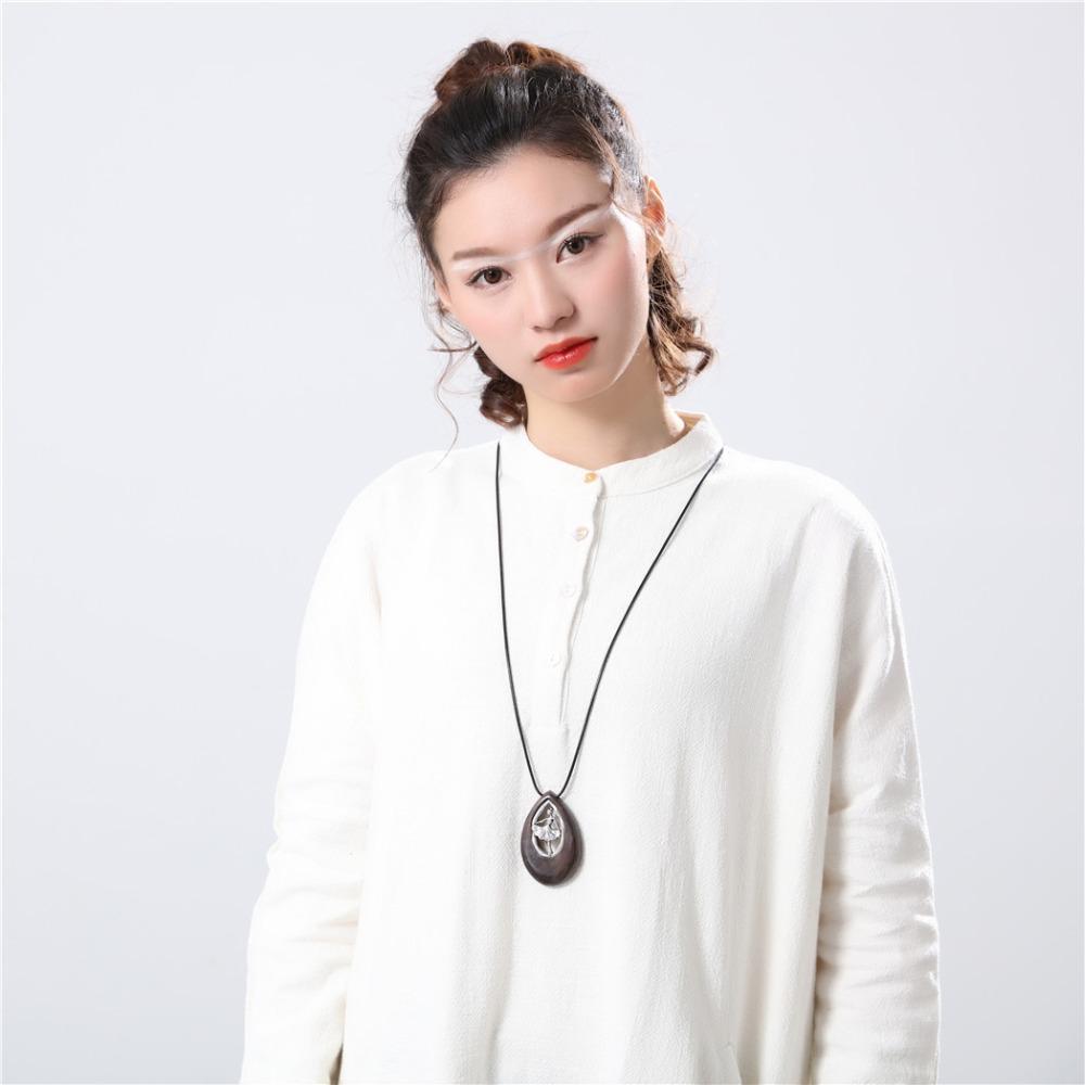Buddha Trends One Size Ballerina Wood Pendant Necklace