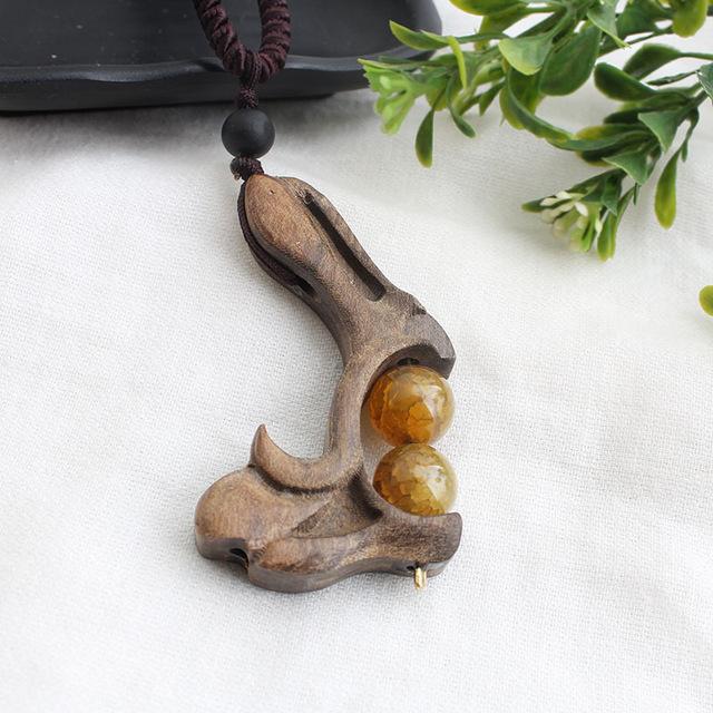 Buddha Trends One Size Beaded Vintage Sandalwood Pendant Necklace