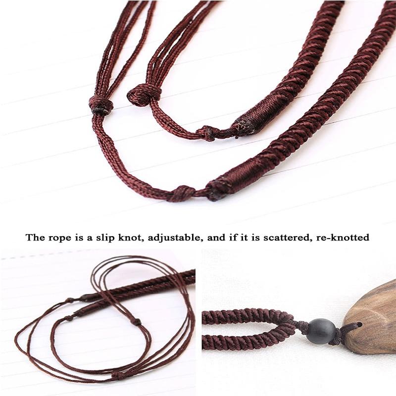 Collana con pendente in legno di sandalo vintage con perline di Buddha Trends