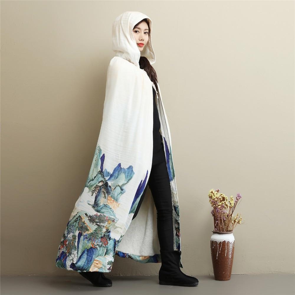 Buddha Trends One Size / Beige Art Inspired Hooded Cloak