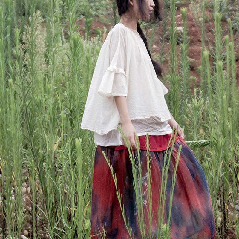 Buddha Trends One Size / Beige Half Sleeve Beige Cotton T-shirt | Lotus